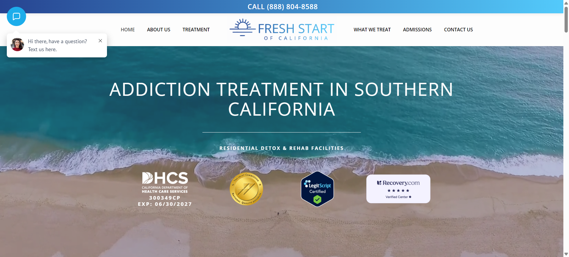 Fresh Start of California website preview