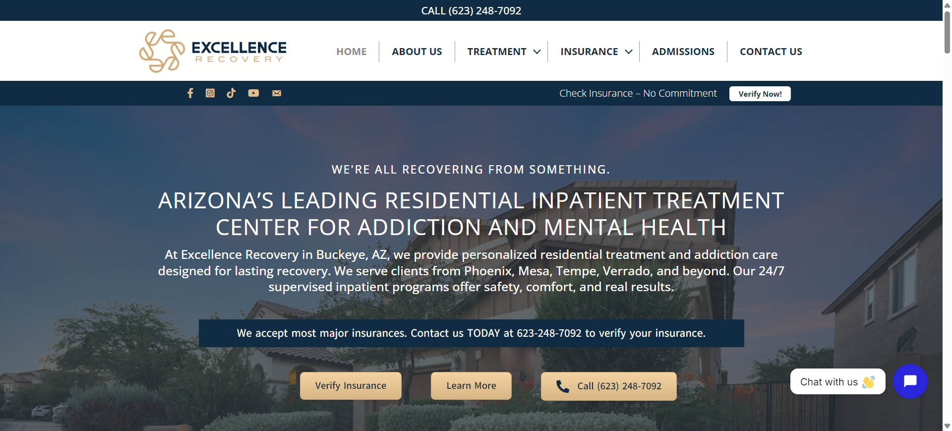 Excellence Recovery website preview