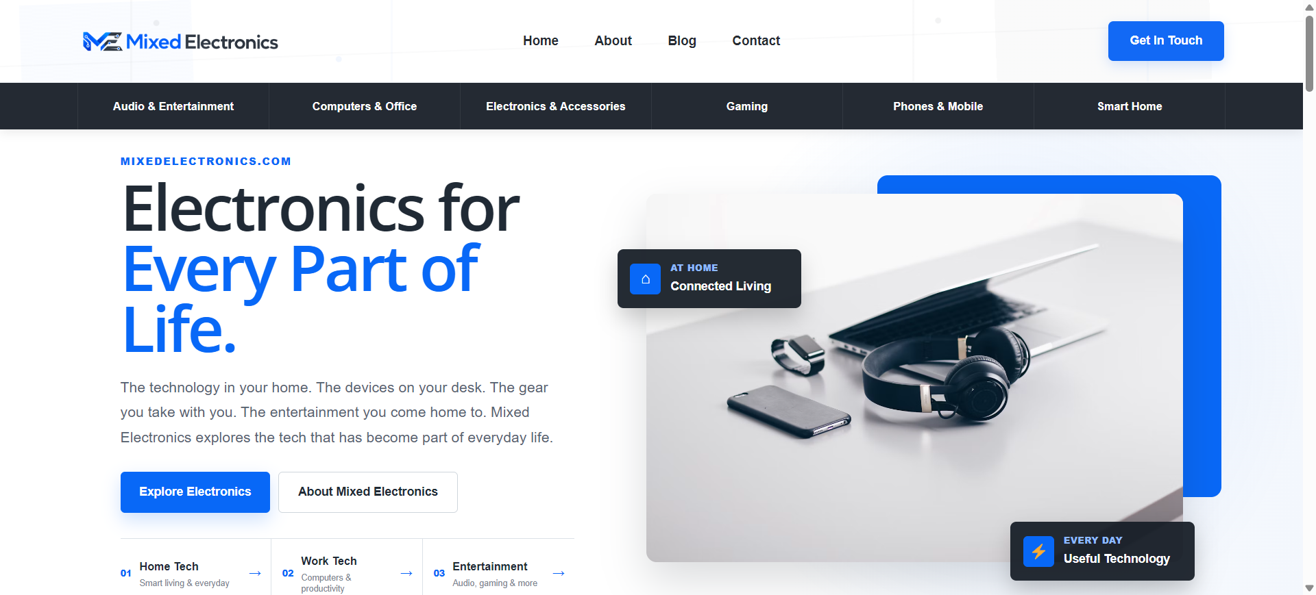 Mixed Electronics ecommerce website design preview