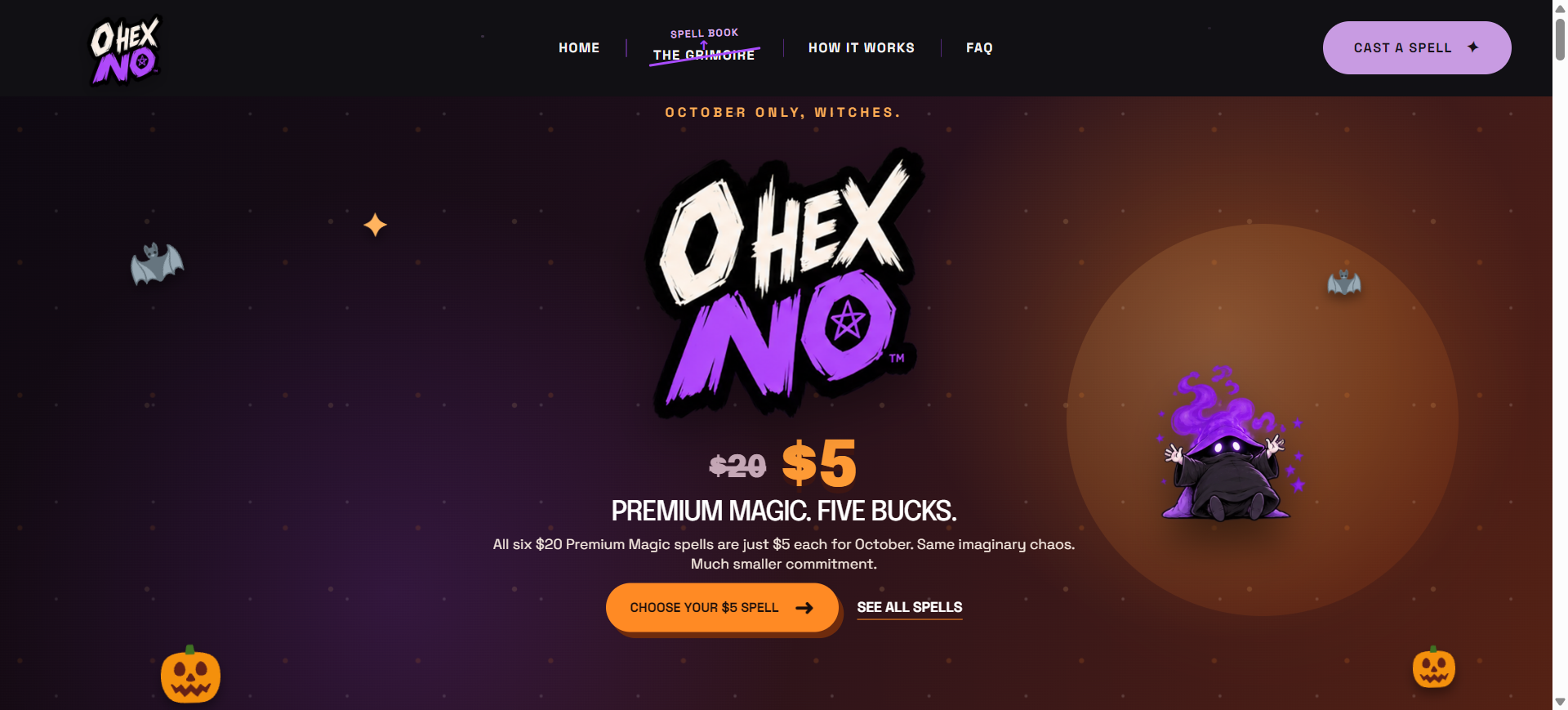 O HEX NO novelty entertainment website design preview